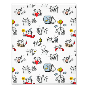 Funny cats, milk and magic. photo print