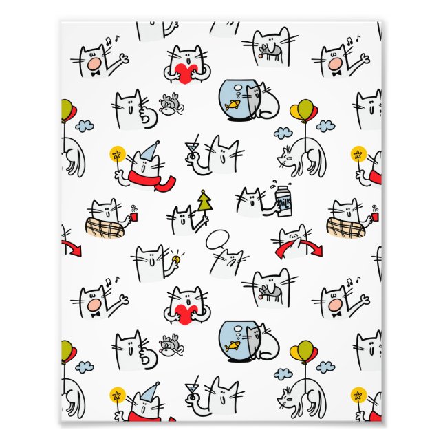 Funny cats, milk and magic. photo print (Front)
