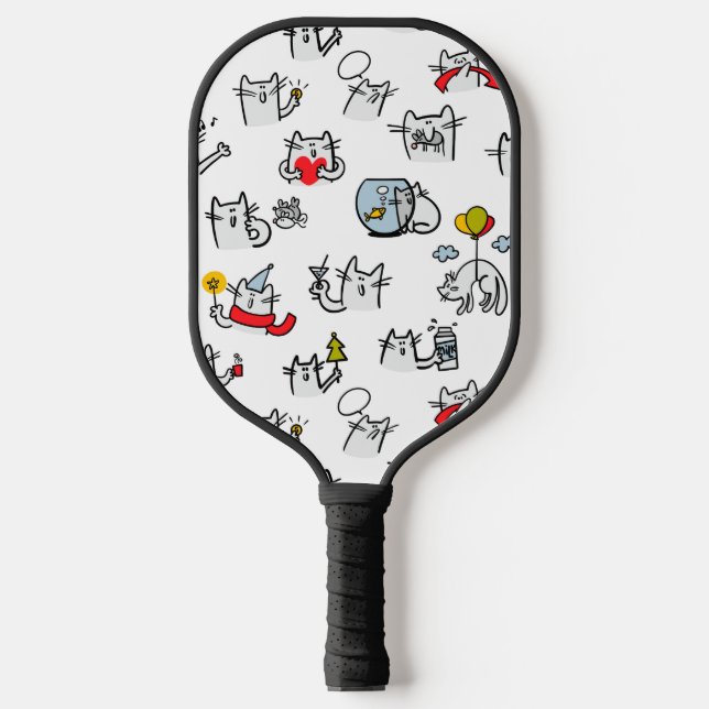 Funny cats, milk and magic. pickleball paddle (Front)