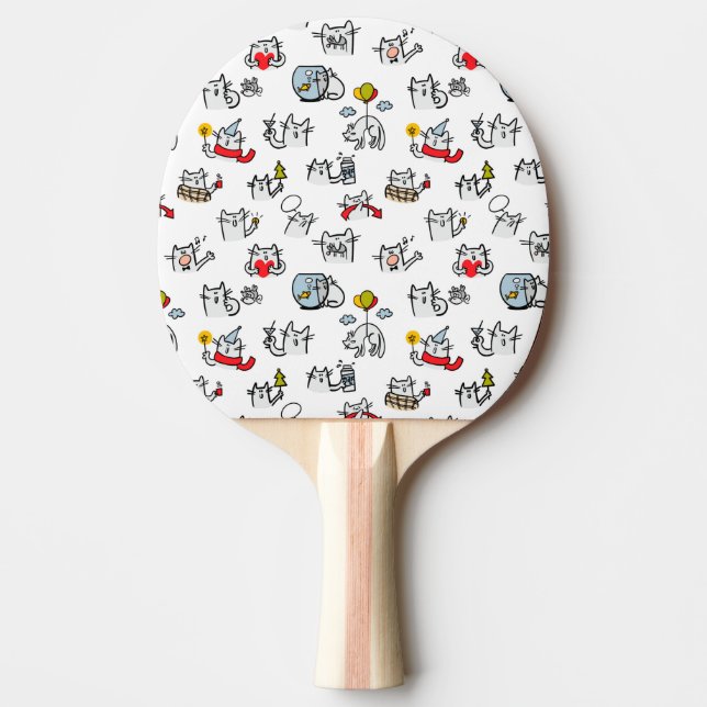 Funny cats, milk and magic. ping pong paddle (Front)