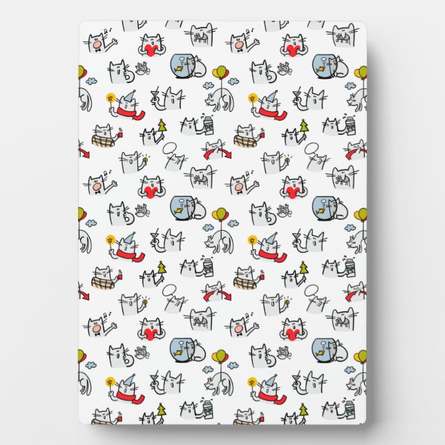 Funny cats, milk and magic. plaque (Front)