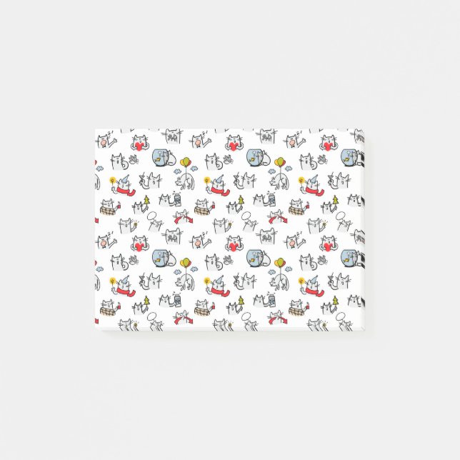 Funny cats, milk and magic. post-it notes (Front)