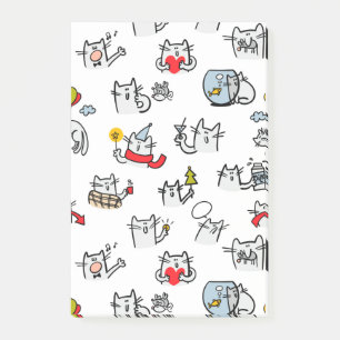 Funny cats, milk and magic. post-it notes