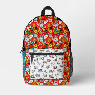 Funny cats, milk and magic. printed backpack