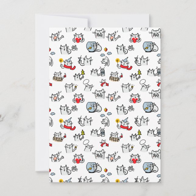 Funny cats, milk and magic. save the date (Front)