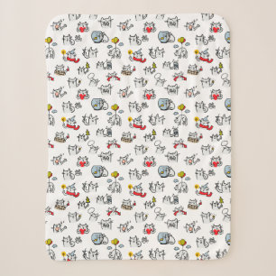 Funny cats, milk and magic. sherpa blanket
