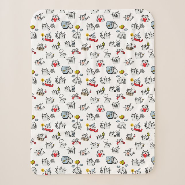 Funny cats, milk and magic. sherpa blanket (Front)