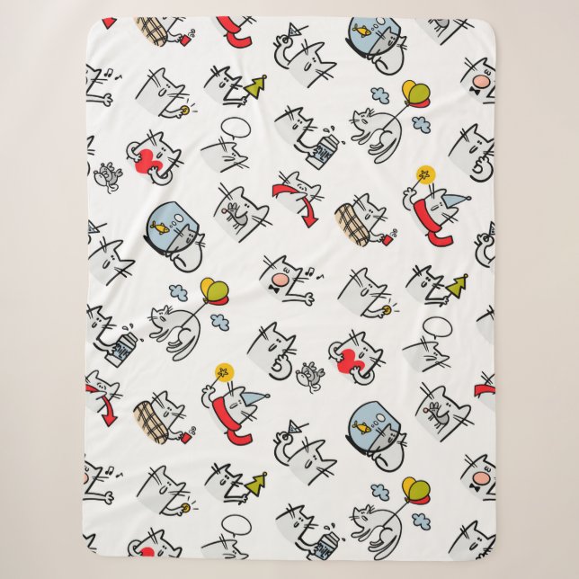 Funny cats, milk and magic. sherpa blanket (Front)