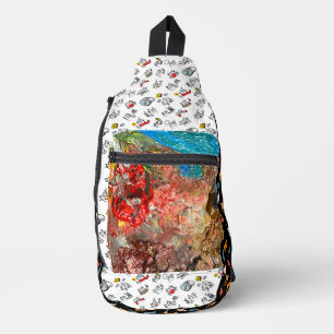 Funny cats, milk and magic. sling bag