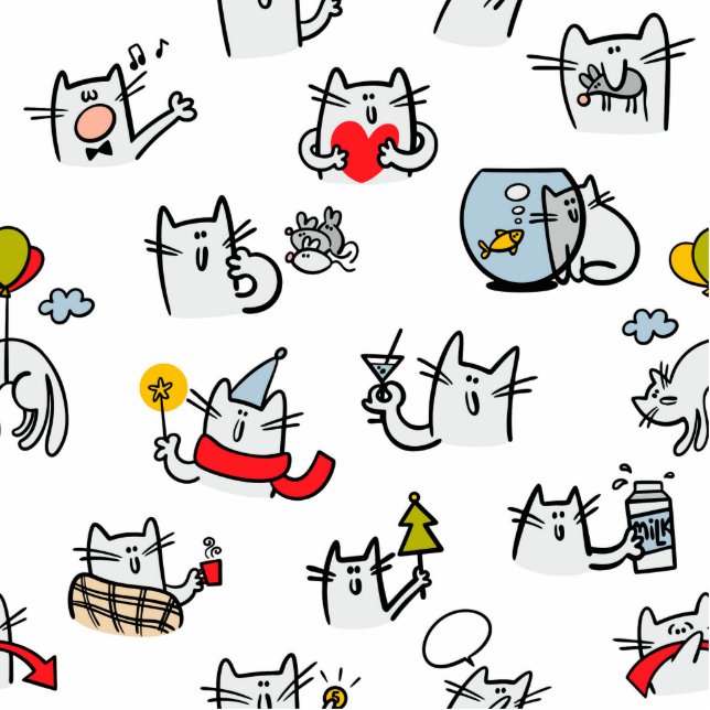 Funny cats, milk and magic. standing photo sculpture (Front)