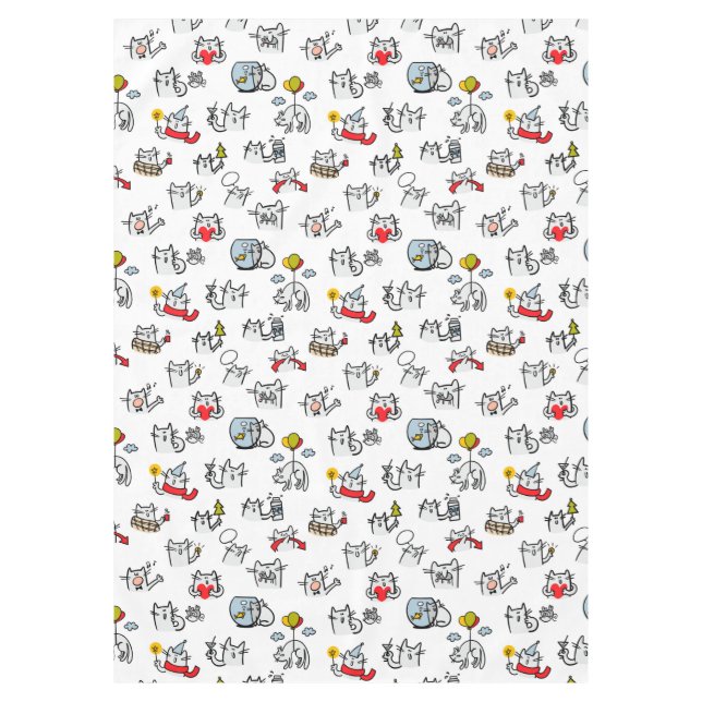 Funny cats, milk and magic. tablecloth (Front)