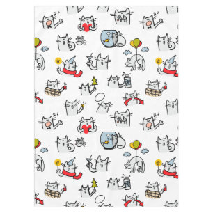 Funny cats, milk and magic. tablecloth