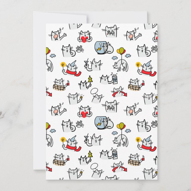 Funny cats, milk and magic. thank you card (Front)