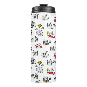 Funny cats, milk and magic. thermal tumbler