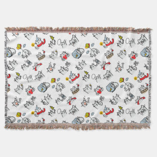 Funny cats, milk and magic. throw blanket