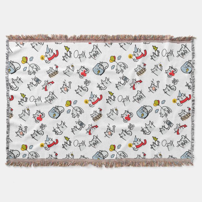 Funny cats, milk and magic. throw blanket (Front)