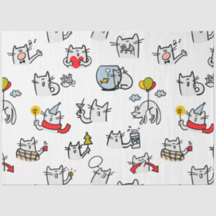 Funny cats, milk and magic. tissue paper