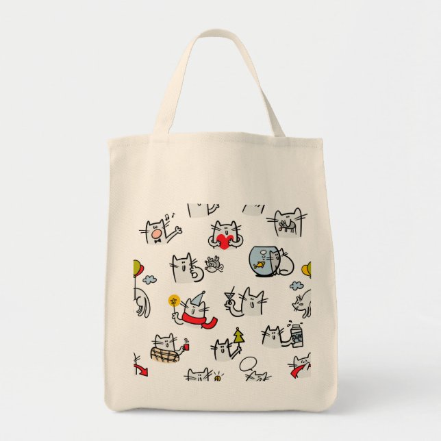 Funny cats, milk and magic. tote bag (Front)