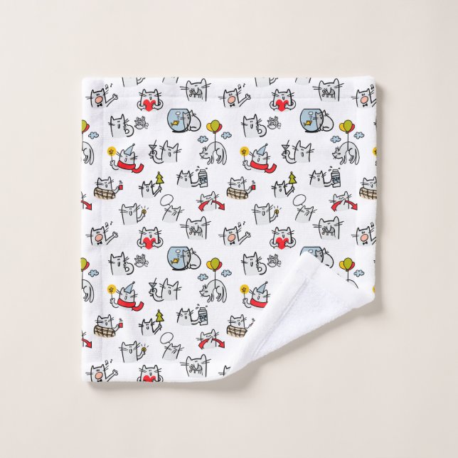 Funny cats, milk and magic. wash cloth (Wash Cloth)