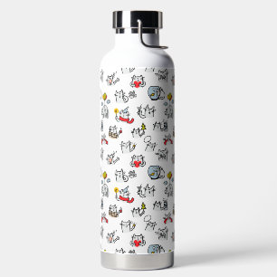 Funny cats, milk and magic. water bottle