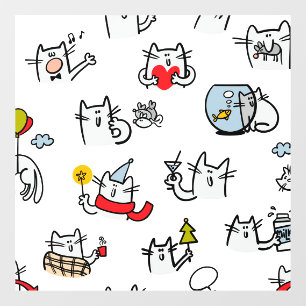 Funny cats, milk and magic. window cling