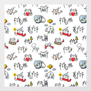 Funny cats, milk and magic. window cling