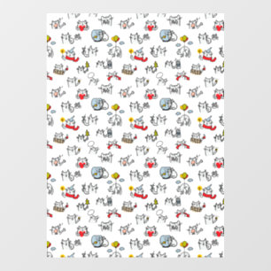 Funny cats, milk and magic. window cling