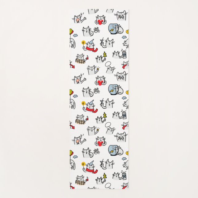 Funny cats, milk and magic. yoga mat (Front)