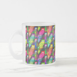 Funny Cats Pattern-54578 Frosted Glass Coffee Mug