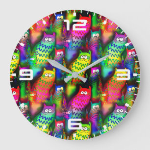 Funny Cats Pattern-54578 Large Clock