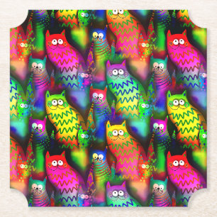 Funny Cats Pattern-54578 Paper Coaster