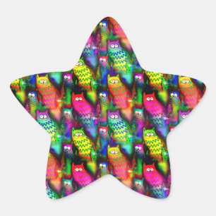 Funny Cats Pattern-54578 Star Sticker