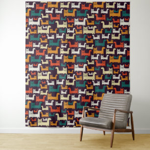 Funny Cats Pattern tapestries