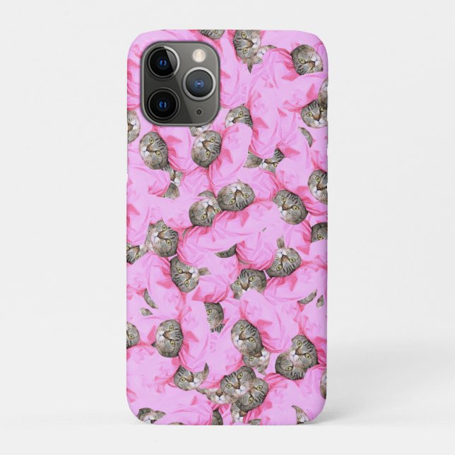 Funny Cats Pink Pattern Case-Mate iPhone Case (Back)