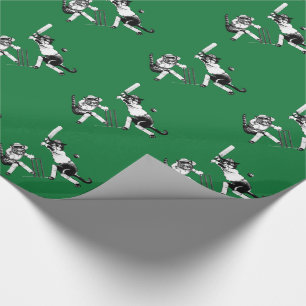 Funny Cats Playing Cricket Wrapping Paper