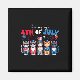 Funny Cats Proud Happy 4th Of July Shirt For Men W Magnet