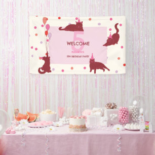 Funny Cats Purrfect Birthday Party Banner