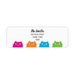 Funny Cats Return Address<br><div class="desc">Simple,  modern,  funny bright technicolor cats return address label,  for any cat lover!</div>