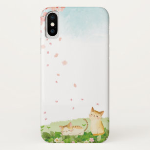 Funny Cats Singing under Cherry Blossoms Case-Mate iPhone Case