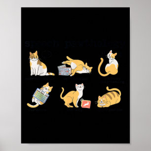 Funny Cats Speech Therapy Language Pathologist SLP Poster