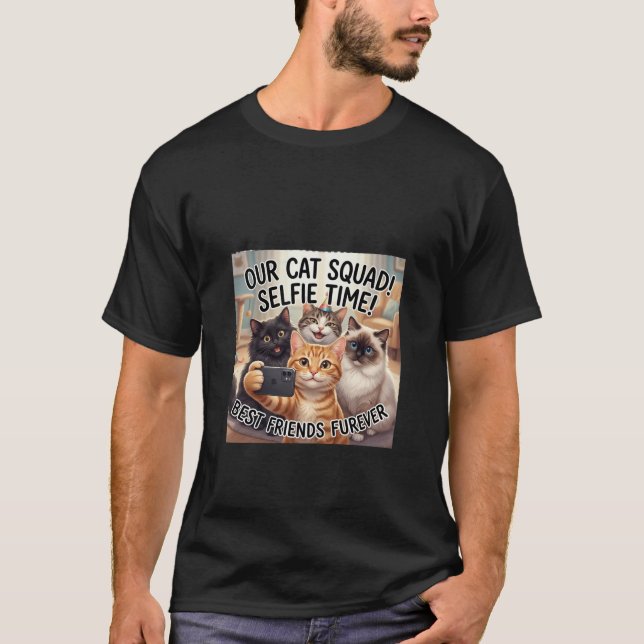 Funny Cats Taking a Selfie T-Shirt (Front)