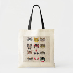 Funny Cats with Glasses Budget Tote Bag