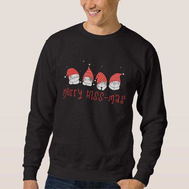 Funny Cats, xmas sweatshirt, cute, Sweater, Sweatshirt (Front)