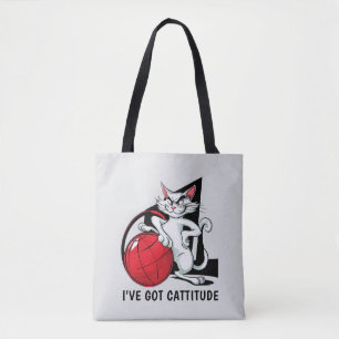 Funny Cattitude Cat Tote Bag