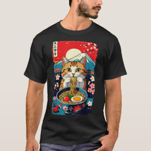 Funny Catzilla Anime Ramen Japanese Cat Men Women T-Shirt