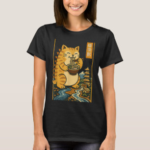 Funny Catzilla Anime Ramen Japanese Cat Men Women  T-Shirt