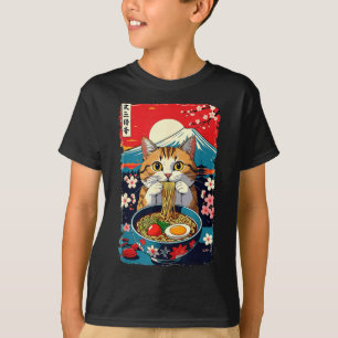Funny Catzilla Anime Ramen Japanese Cat Men Women T-Shirt