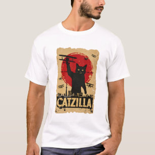 Funny Catzilla Cat, Cat Parody T-Shirt