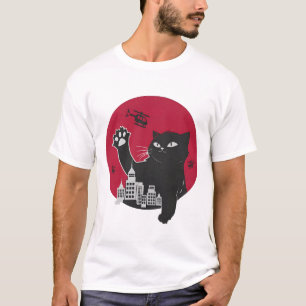 Funny Catzilla Giant Black Cat Godzilla T-Shirt