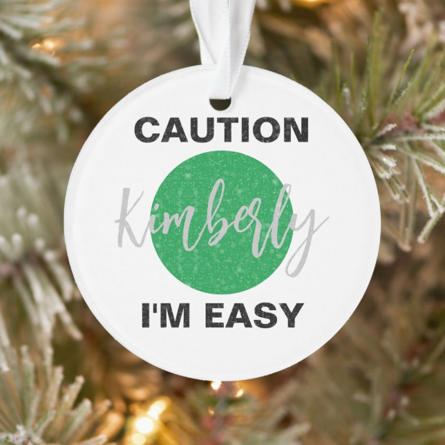 Funny Caution I'm easy ski and snowboard Ornament (Tree)